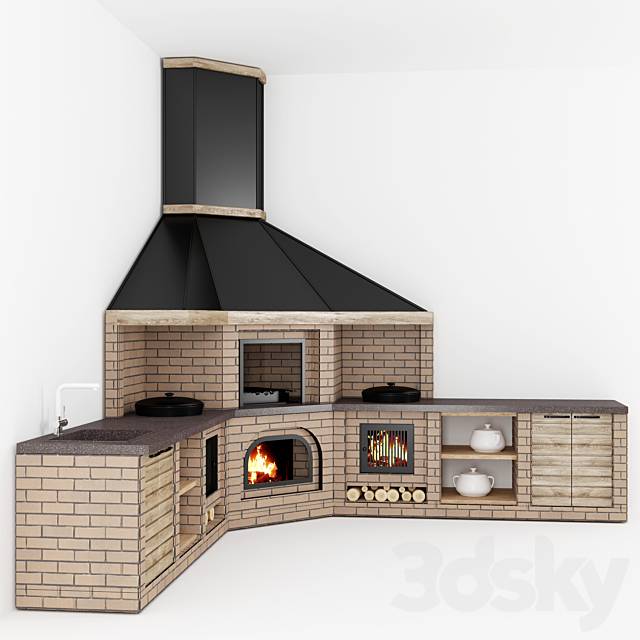 Summer kitchen (BBQ) 3DSMax File - thumbnail 1