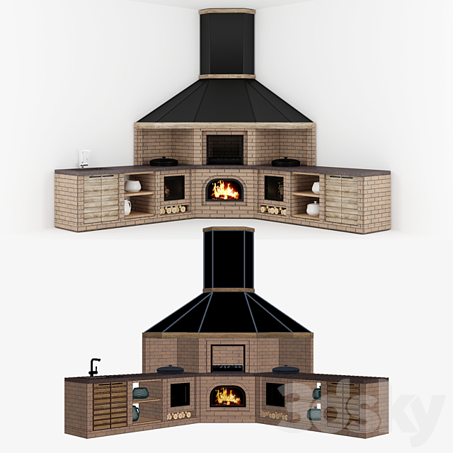 Summer kitchen (BBQ) 3DSMax File - thumbnail 2