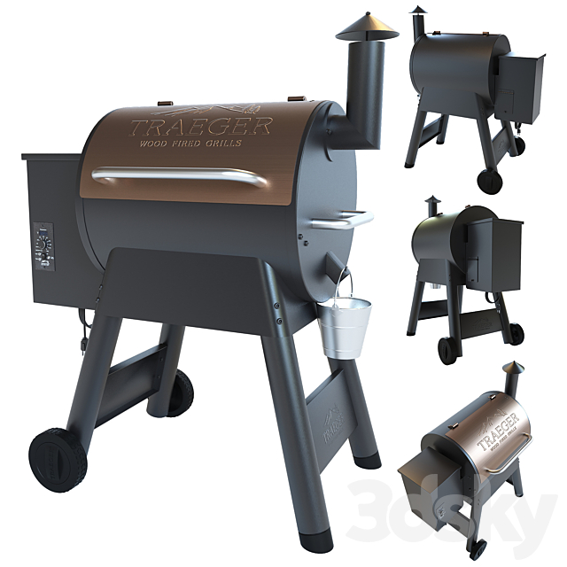 Traeger Outdoor Barbecue Grill – Pro Series 22 3ds Max - thumbnail 2