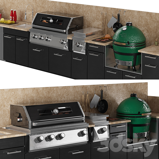 TREX outdoor kitchen 3ds Max - thumbnail 2