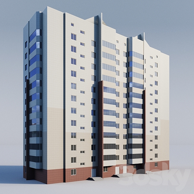 12-storey house 3DSMax File - thumbnail 1