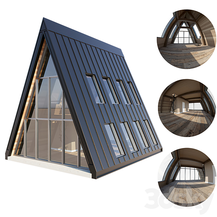 A-Frame Forest House 3DS Max - thumbnail 1