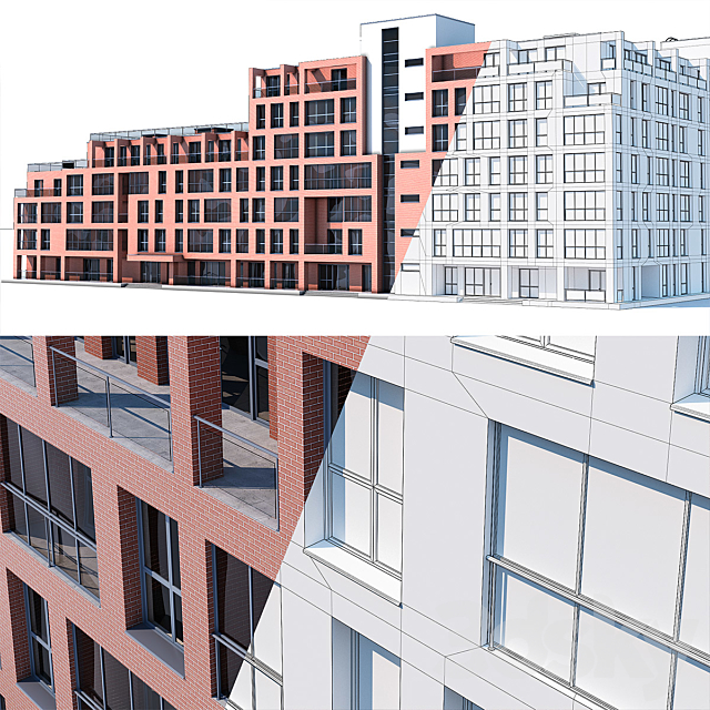 A set of buildings 3DS Max Model - thumbnail 2