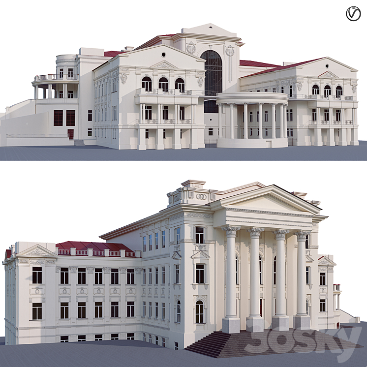 Administrative city building 3DS Max - thumbnail 1