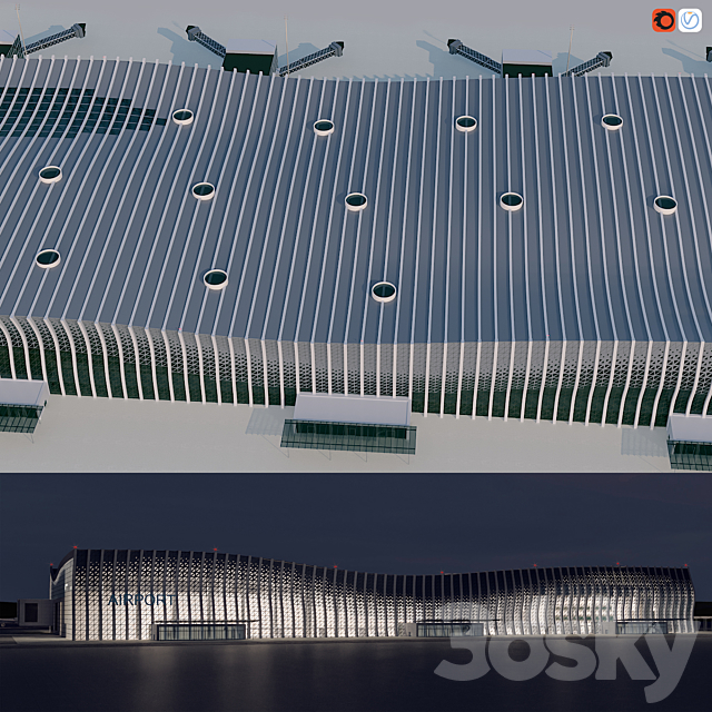 Airport building 3DS Max Model - thumbnail 2