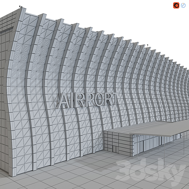 Airport building 3DS Max Model - thumbnail 3