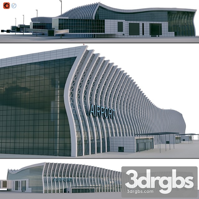 Airport Building 3dsmax Download - thumbnail 1