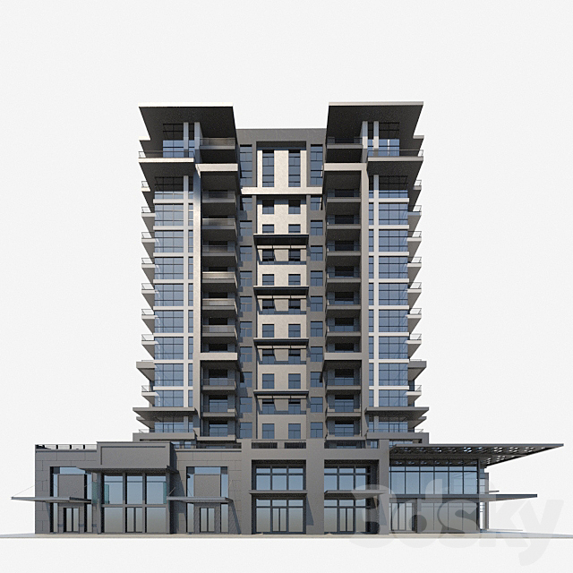 Apartment building 3DS Max Model - thumbnail 3