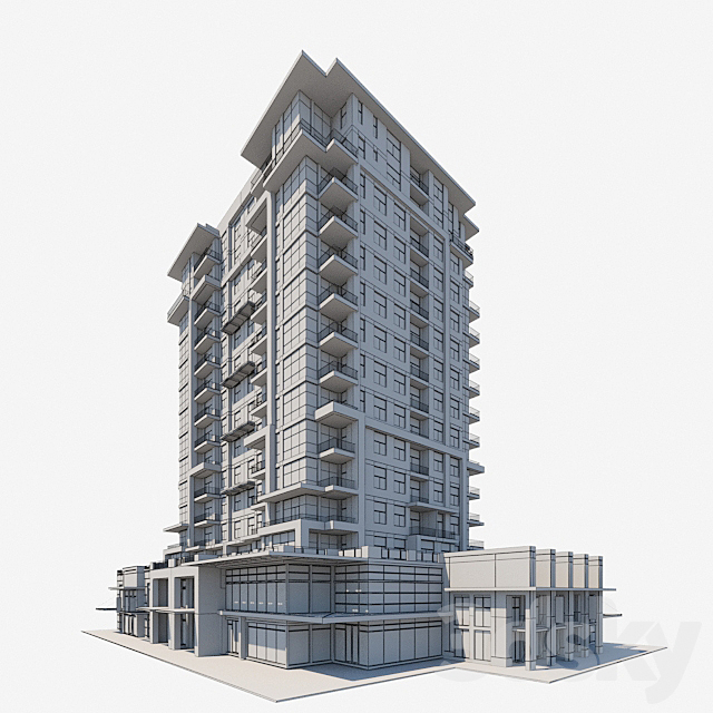 Apartment building 3DS Max Model - thumbnail 5