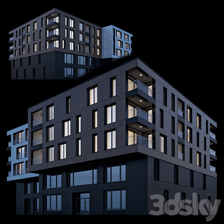 apartment building 7 3DS Max - thumbnail 2