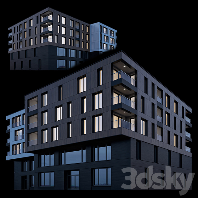 apartment building 7 3DSMax File - thumbnail 2