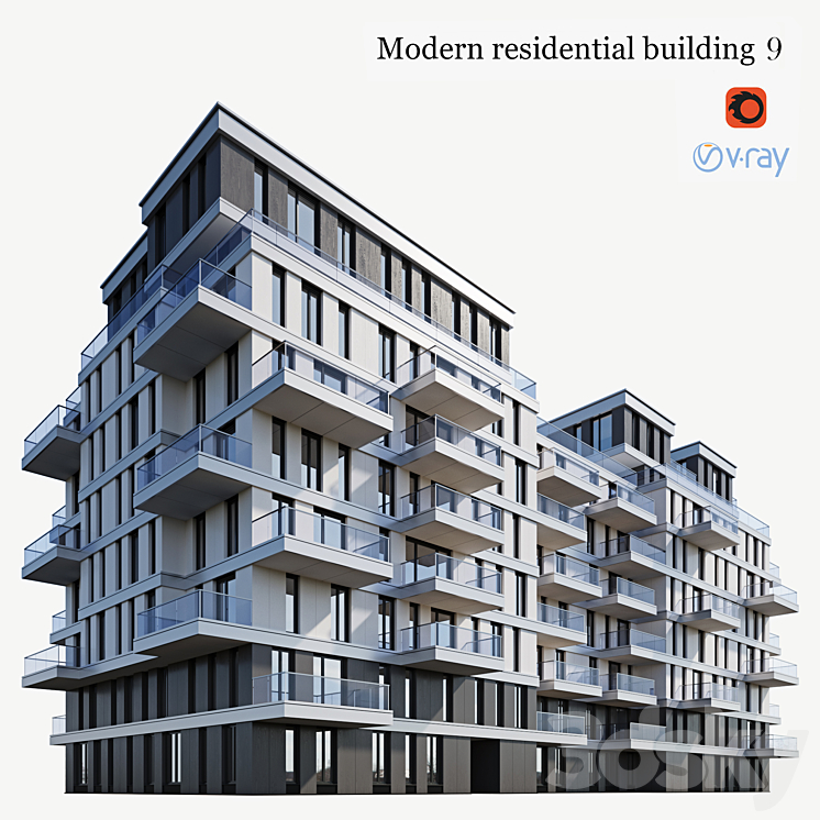 apartment building 9 3DS Max - thumbnail 1