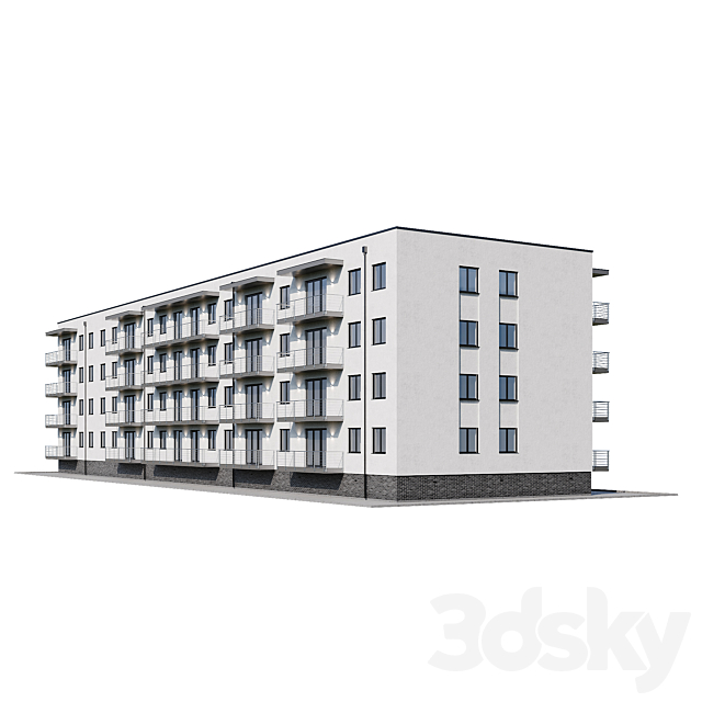 Apartment house 1 3DS Max Model - thumbnail 2