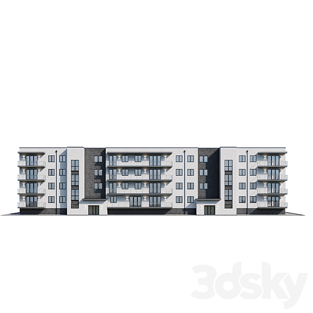 Apartment house 1 3DS Max Model - thumbnail 3