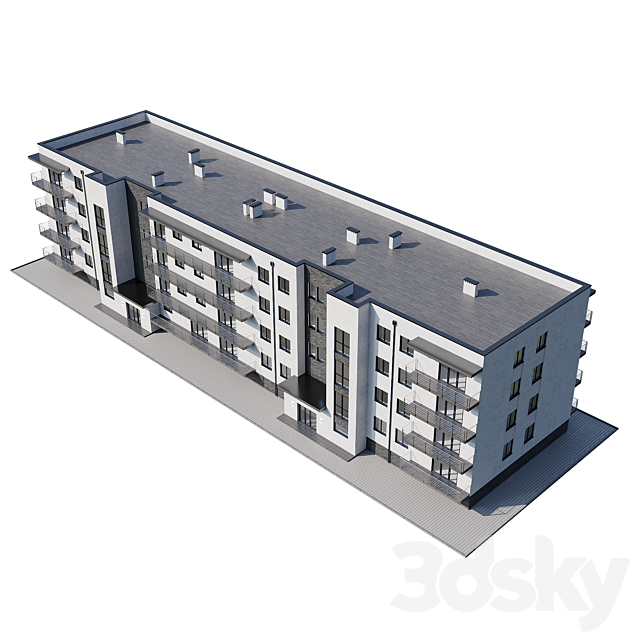 Apartment house 1 3DS Max Model - thumbnail 4