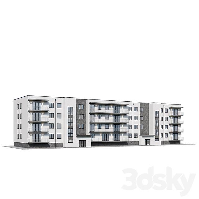 Apartment house 1 3DS Max Model - thumbnail 5