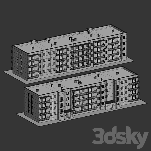 Apartment house 1 3DS Max Model - thumbnail 6