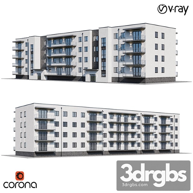 Apartment House 1 3dsmax Download - thumbnail 1