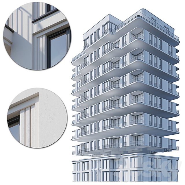 apartment house 4 3DS Max Model - thumbnail 3