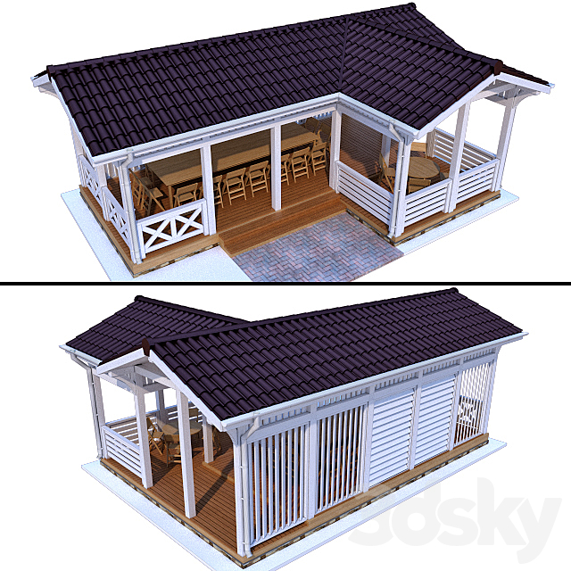 Arbor in a modern style 3DS Max Model - thumbnail 2