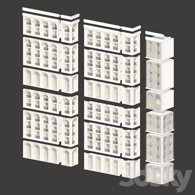 Architectural facades # 2 3DS Max Model - thumbnail 3