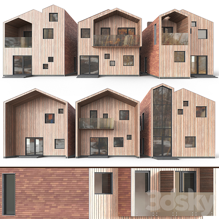 Barn houses 3DS Max - thumbnail 1