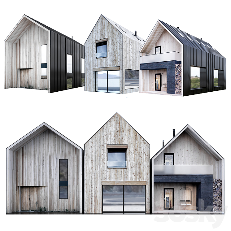 Barn houses 3DS Max - thumbnail 1