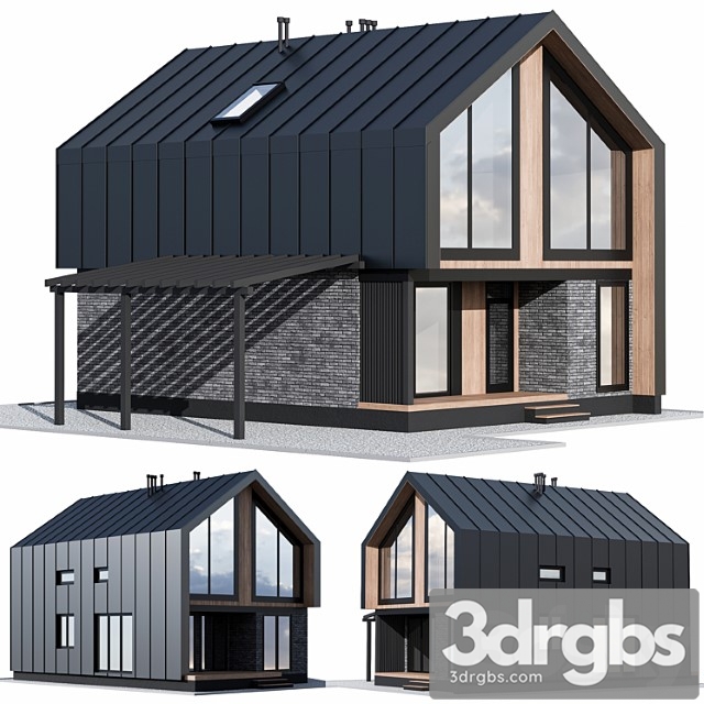 Barnhouse With Carport 3dsmax Download - thumbnail 1