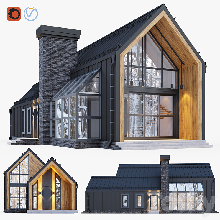 Barnhouse with stained glass windows 3DS Max - thumbnail 1