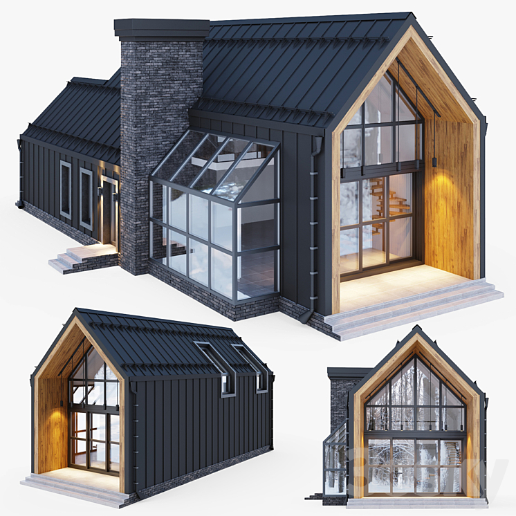 Barnhouse with stained glass windows 3DS Max - thumbnail 2