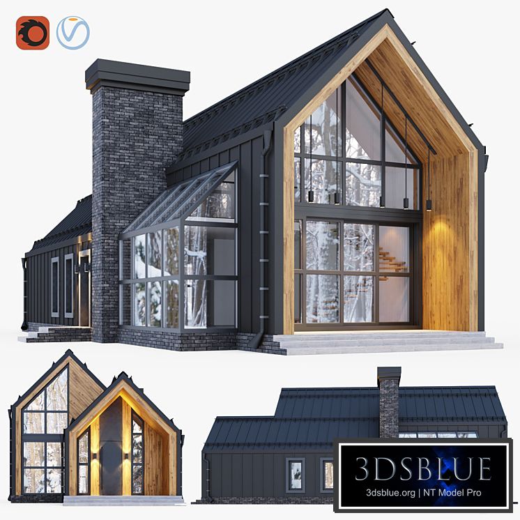 Barnhouse with stained glass windows 3DS Max - thumbnail 3