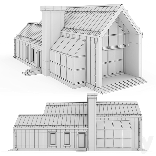 Barnhouse with stained glass windows 3DS Max Model - thumbnail 6