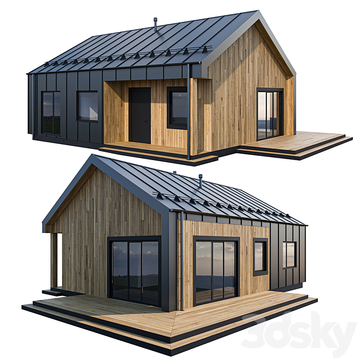 Barnhouse with terrace 3DS Max - thumbnail 1