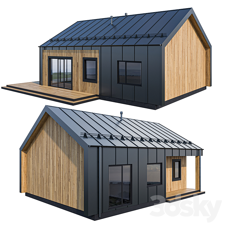 Barnhouse with terrace 3DS Max - thumbnail 2