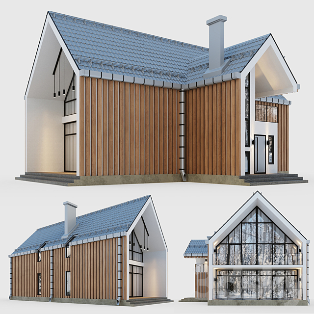 Barnhouse with terraces and balconies 3DS Max Model - thumbnail 5