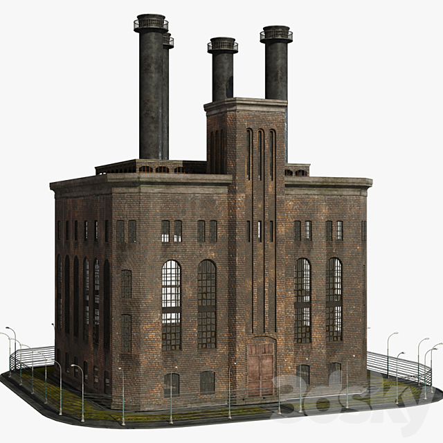 Big old factory 3DS Max Model - thumbnail 2