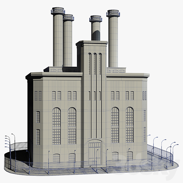 Big old factory 3DS Max Model - thumbnail 4