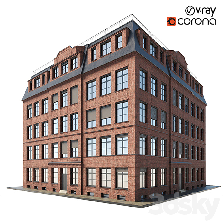 Brick building 3DS Max - thumbnail 1