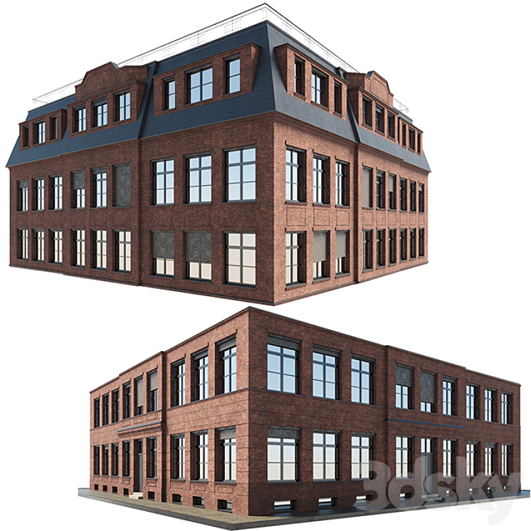 Brick building 3DS Max - thumbnail 2