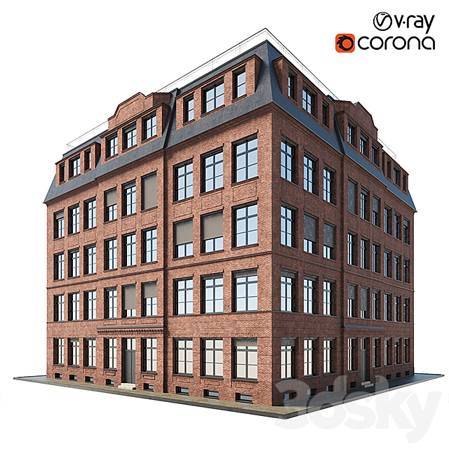 Brick building 3DSMax File - thumbnail 1