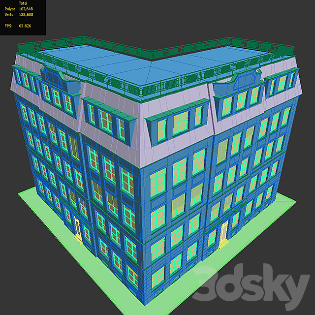 Brick building 3DSMax File - thumbnail 5