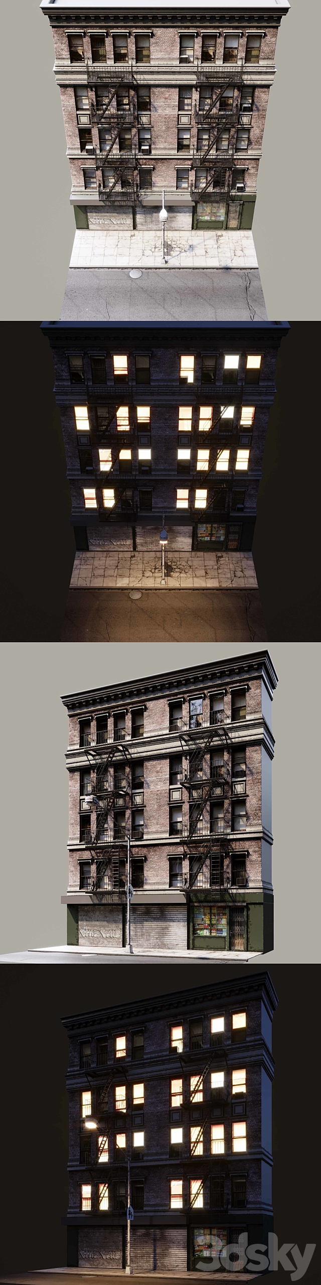 Brooklyn fasad NY 3ds Max - thumbnail 2