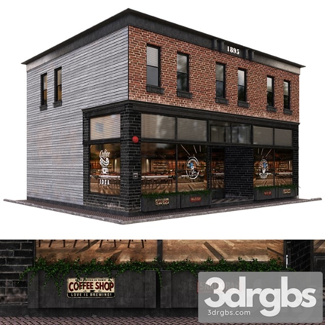 Building 03 Cafe 3dsmax Download - thumbnail 1