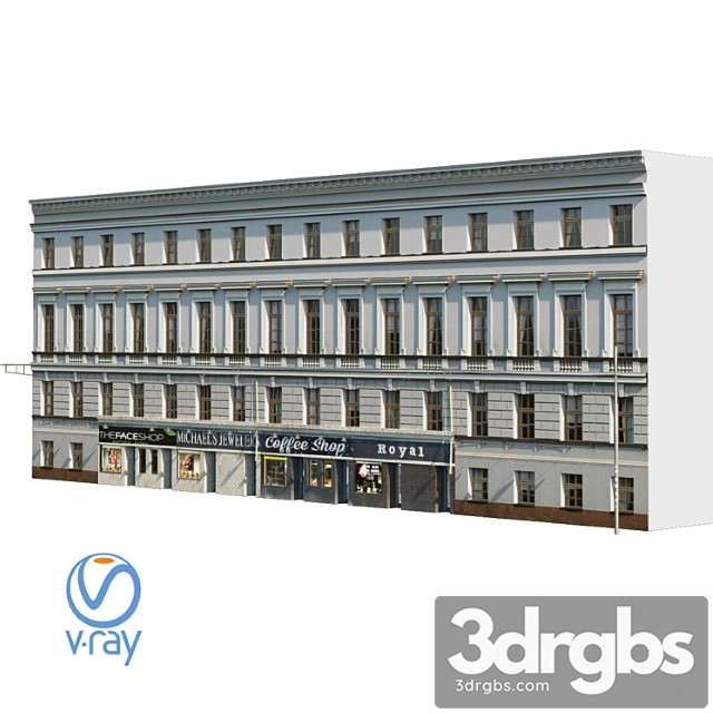 Building Facade 2 3dsmax Download - thumbnail 1