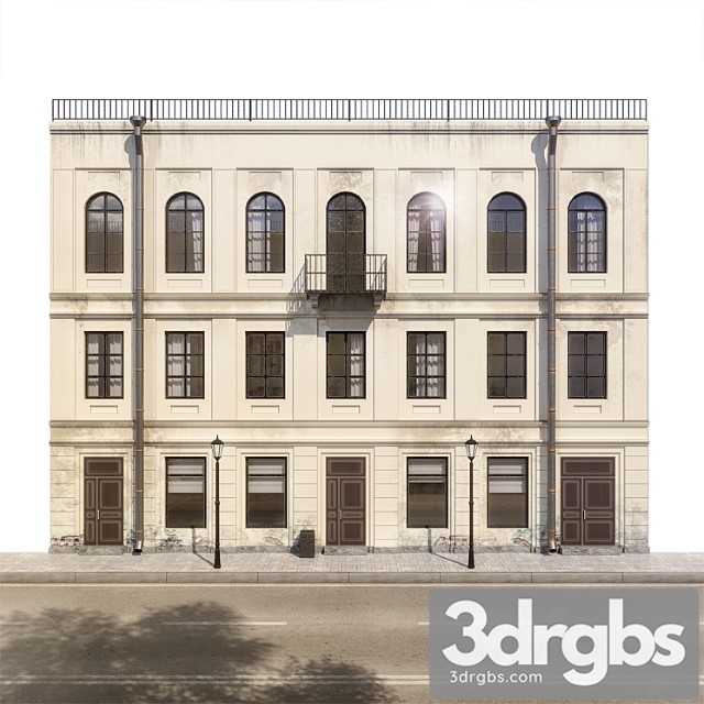 Building Facade 21 3dsmax Download - thumbnail 1