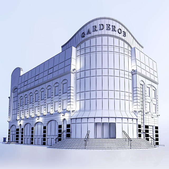 Building Facade Garderob 3DS Max Model - thumbnail 3