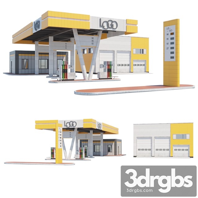 Building Gas Station With Srt 3dsmax Download - thumbnail 1