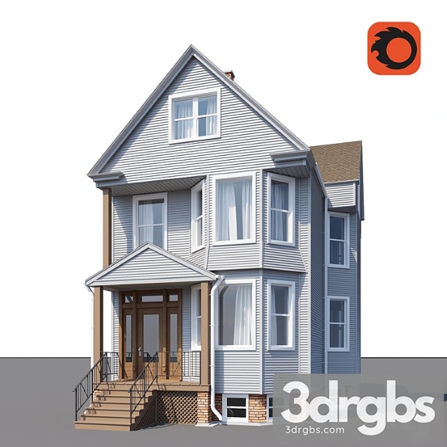 Building House 01 3dsmax Download - thumbnail 1