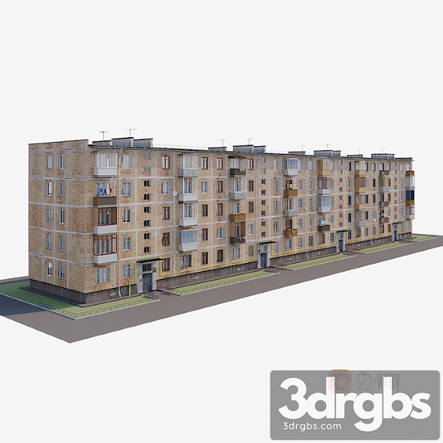 Building Khrushchev 1 464 Series 3dsmax Download - thumbnail 1