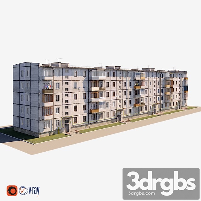 Building Khrushchev Series 1 515 3dsmax Download - thumbnail 1